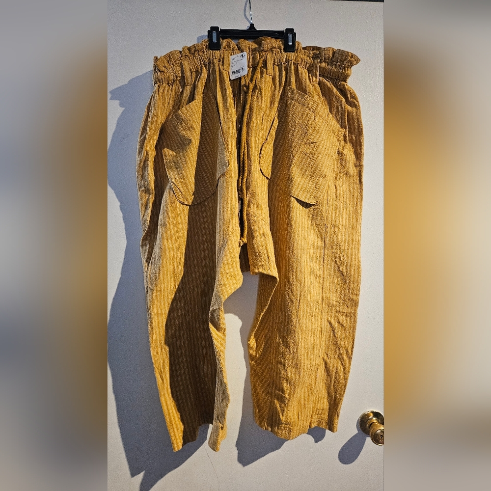 Free People Mustard Cargo Pants
